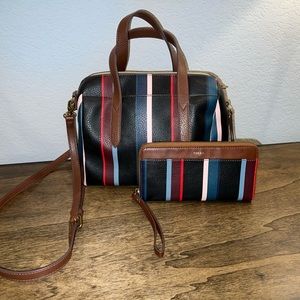 Retro Fossil Bag and Wallet